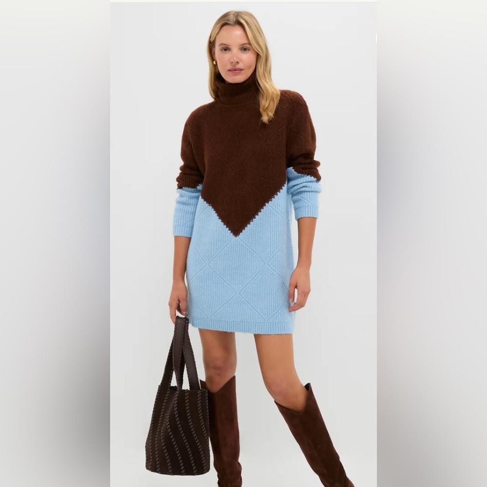 NWT Hyacinth House Ice & Chocolate Diamond Demi Sweater Dress XL